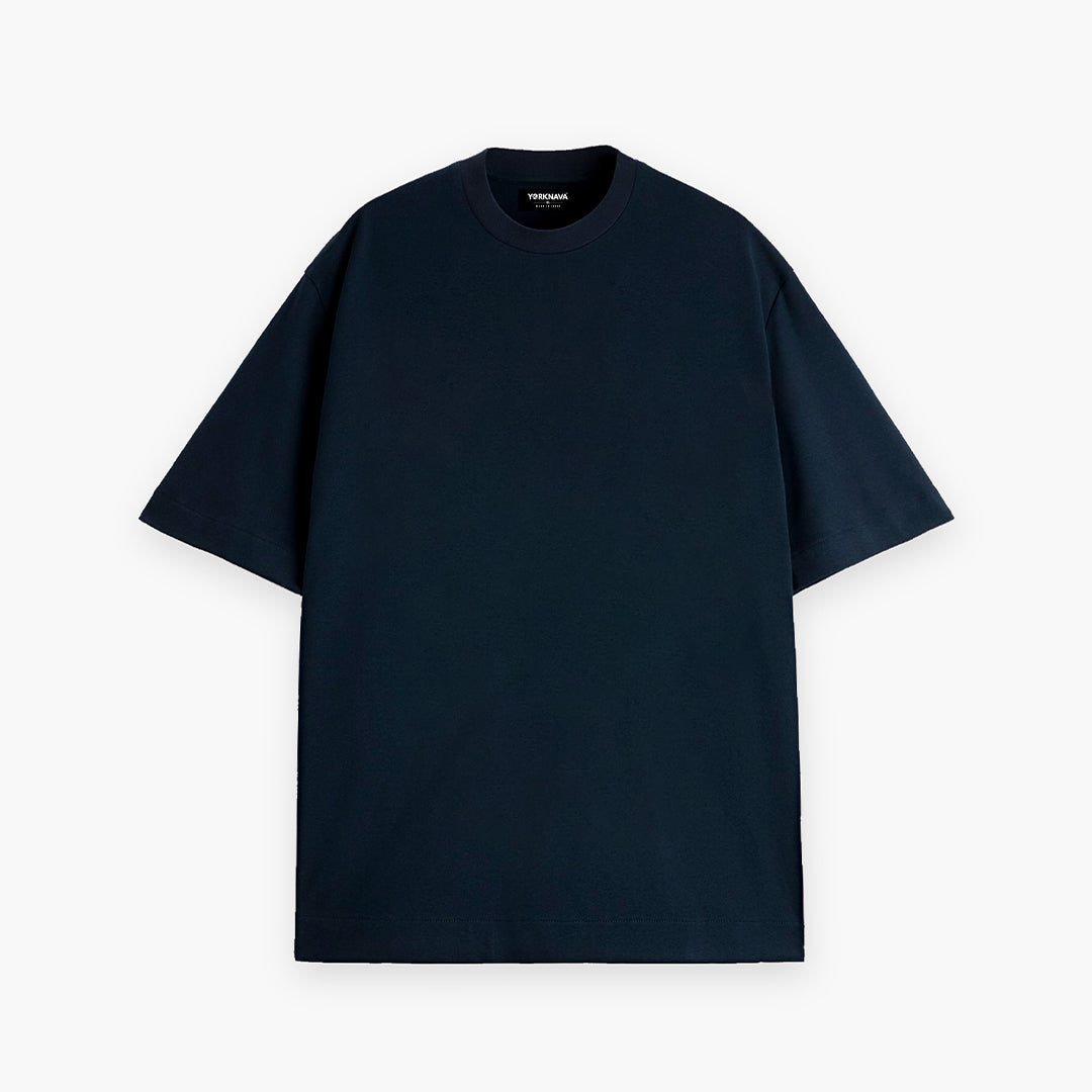 Solids Navy Blue Oversized T Shirt Oyestore